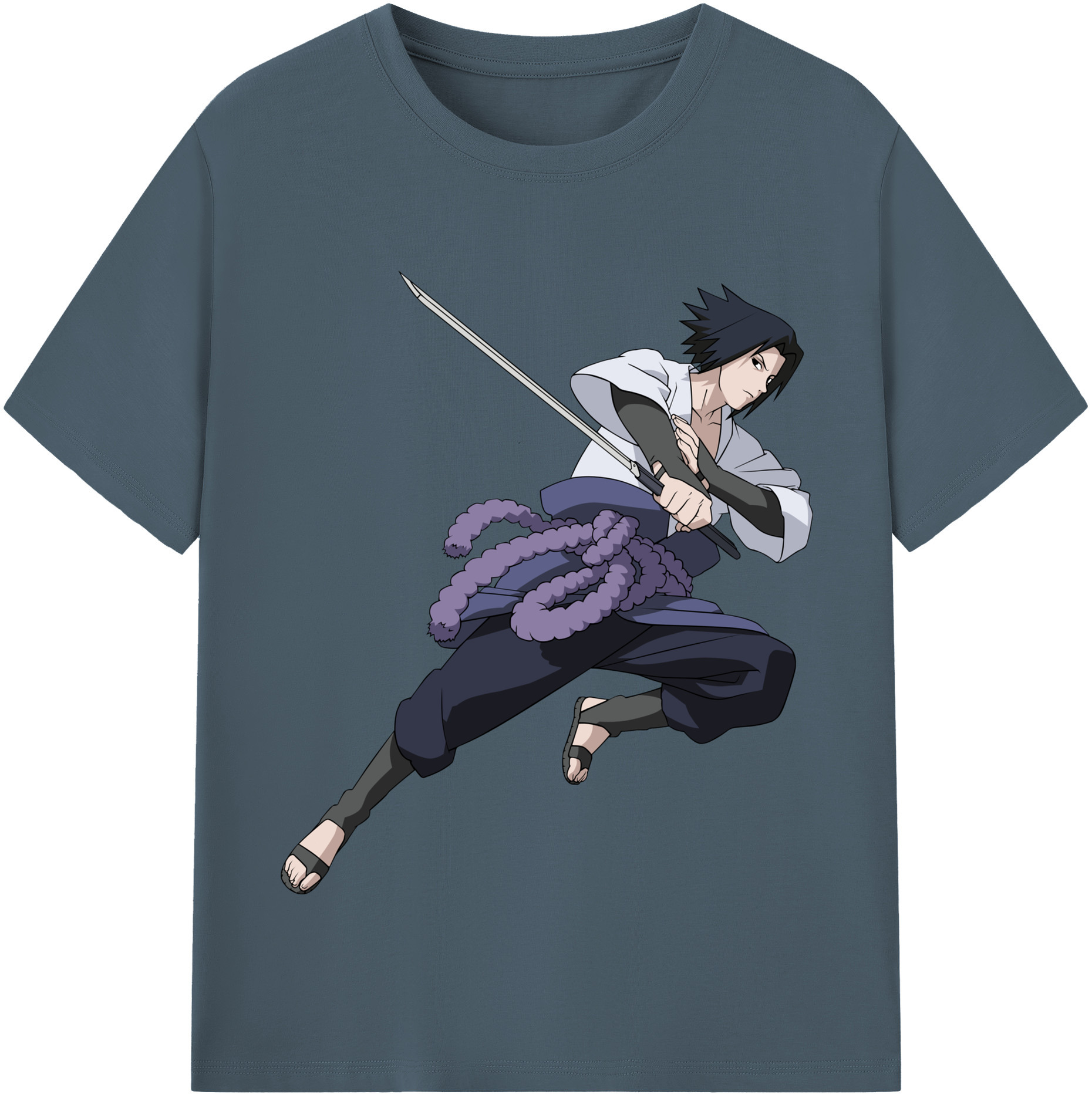 （画像用） NARUTO -ナルト- うちは サスケ Uchiha Sasuke 綿100％半袖Tシャツ（フロントプリント）